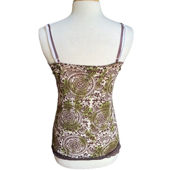 Love Always Size Medium Cami Camisole Tank Top Lace Trim Floral Geometric - Picture 2 of 4